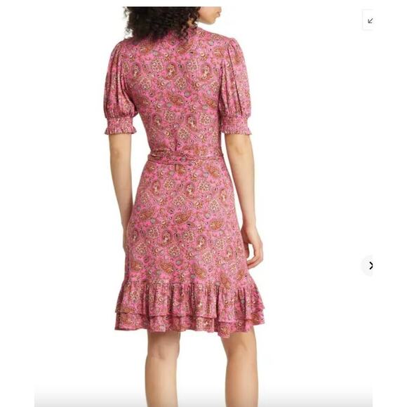 Boden Opulent Pome Ruffle Wrap Jersey Mini Dress Size 2 NWT - Picture 16 of 16